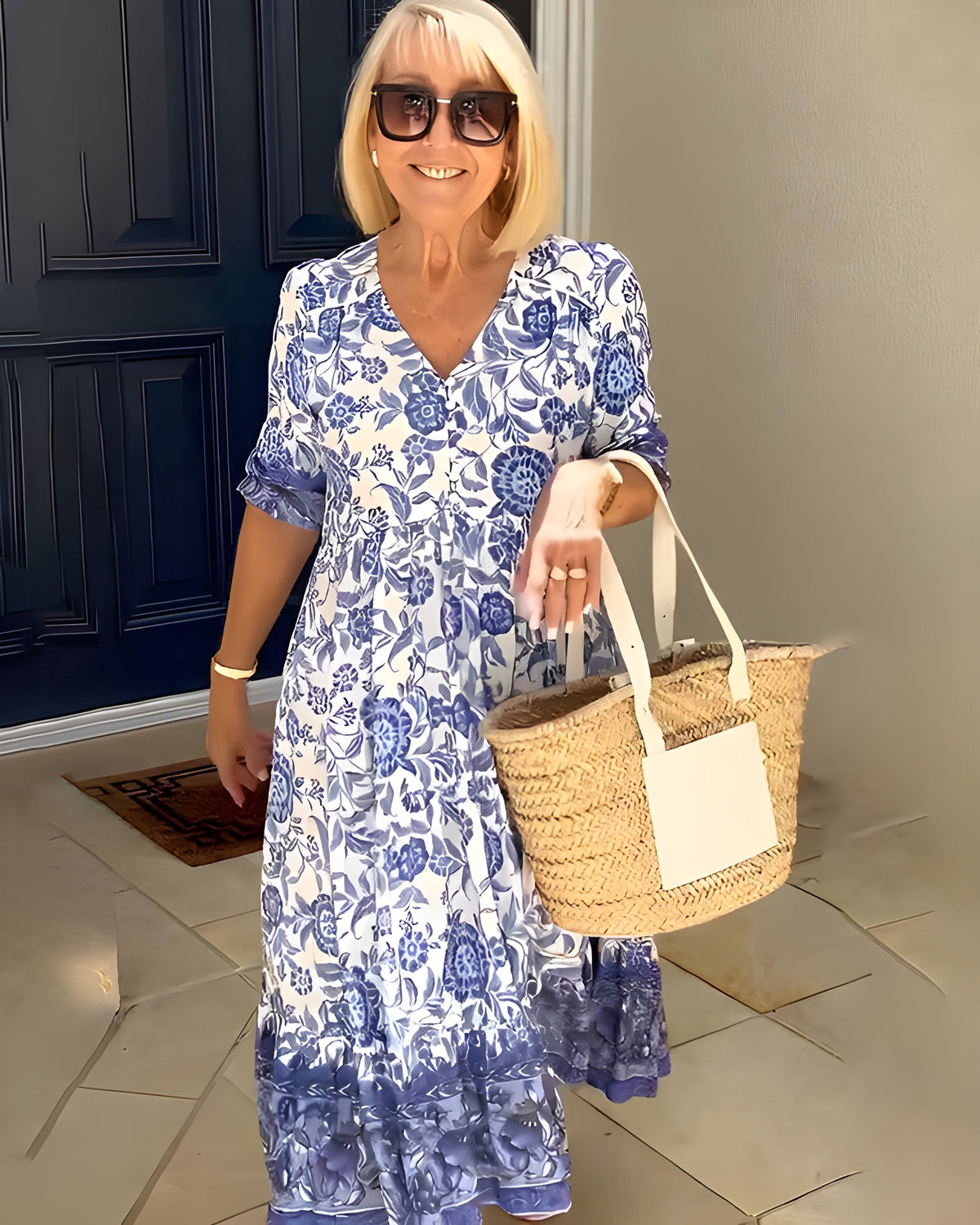 Remington™ | Floral V-Neck Midi Dress