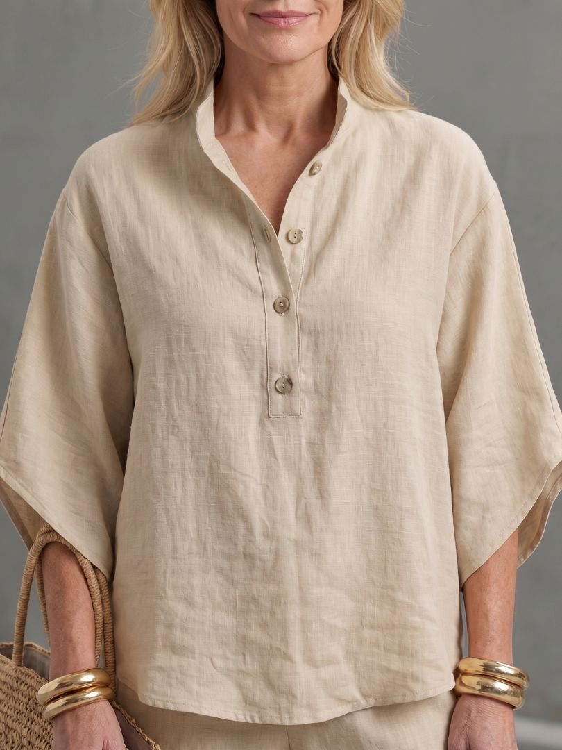 Amity - Button Front Relaxed Tunic Trouser Set