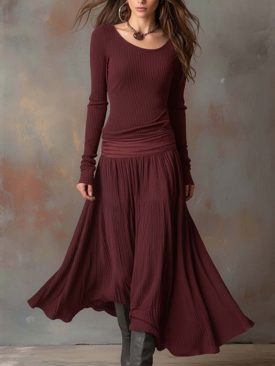Nora™ | Ribbed Knit Maxi Dress