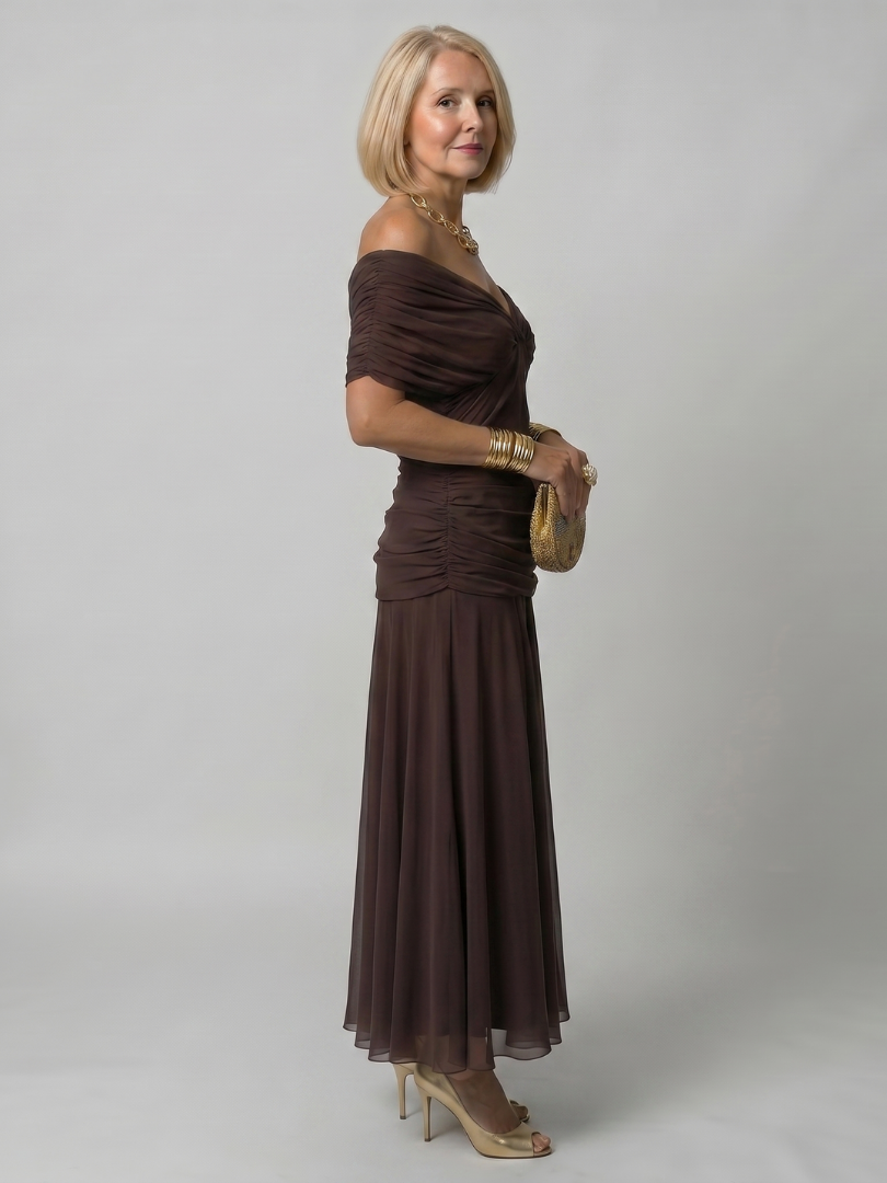Faye™ | Off-Shoulder Flow Midi Dress
