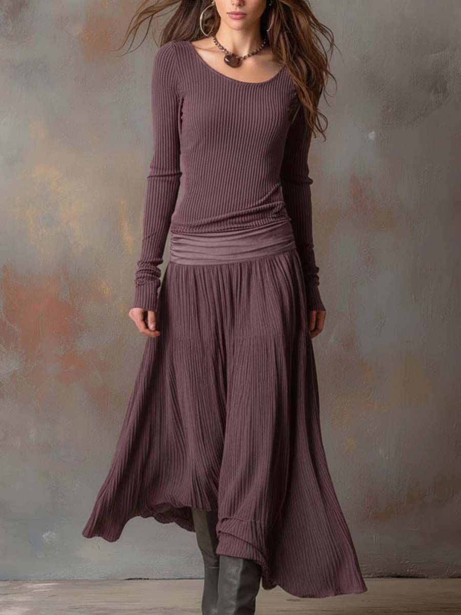 Nora™ | Ribbed Knit Maxi Dress