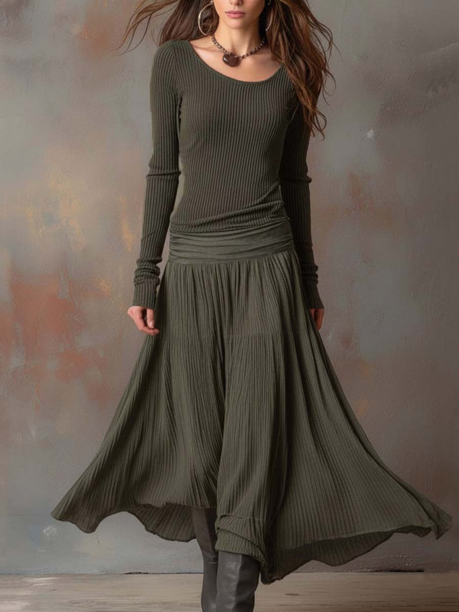 Nora™ | Ribbed Knit Maxi Dress