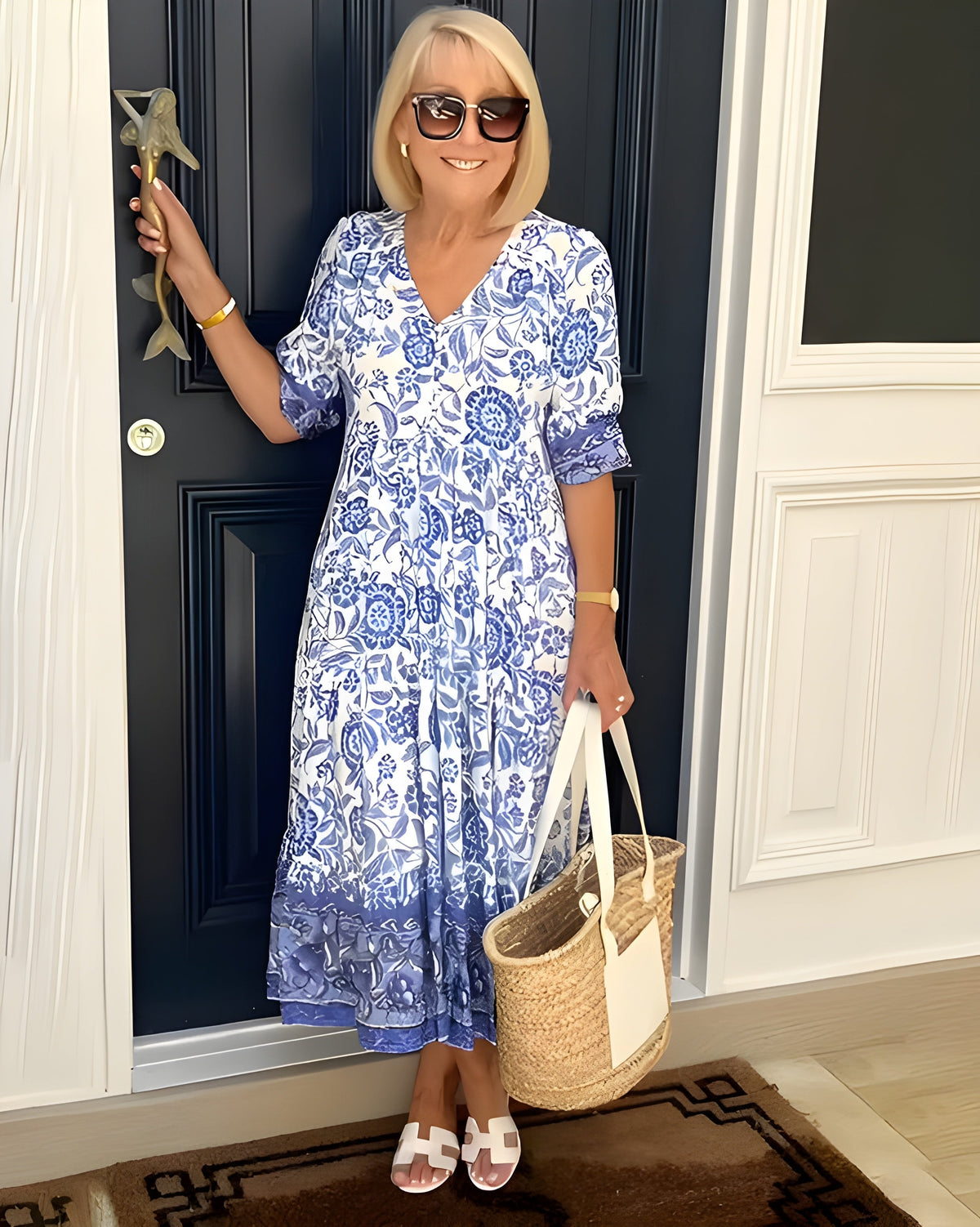 Remington™ | Floral V-Neck Midi Dress