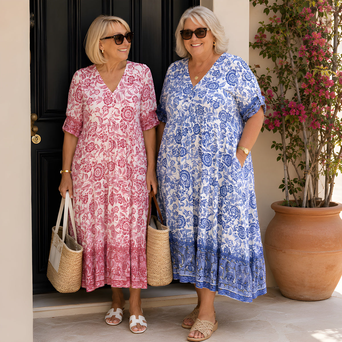 Remington™ | Floral V-Neck Midi Dress