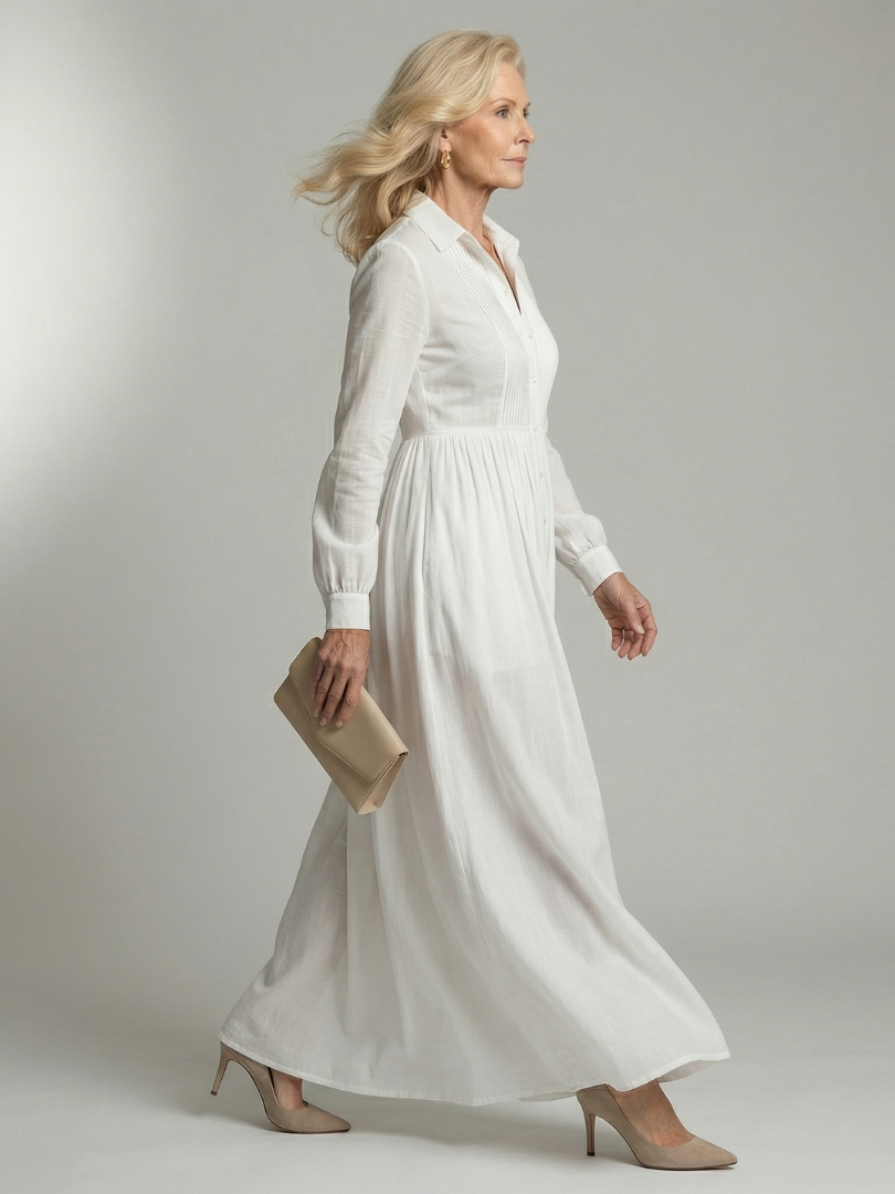Kate™ | Button-Front Maxi Dress with Pockets