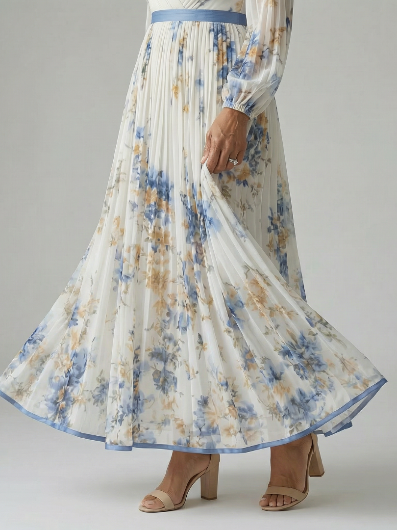 Beatrice™ | Pleated Wrap Midi Dress