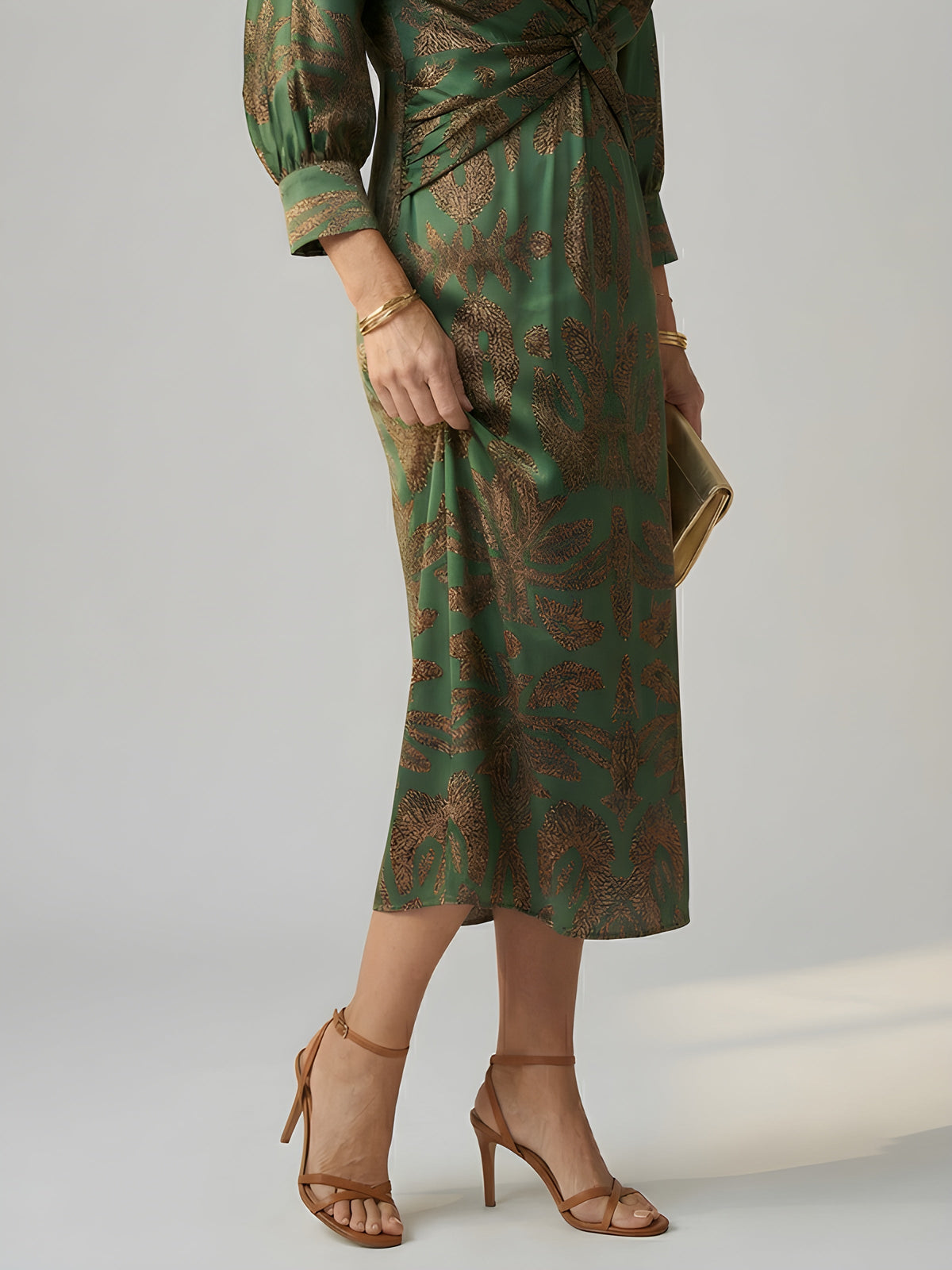 Alisson™ | Wrap V-Neck Midi Dress