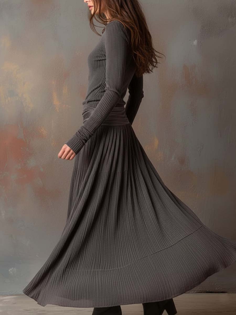 Nora™ | Ribbed Knit Maxi Dress