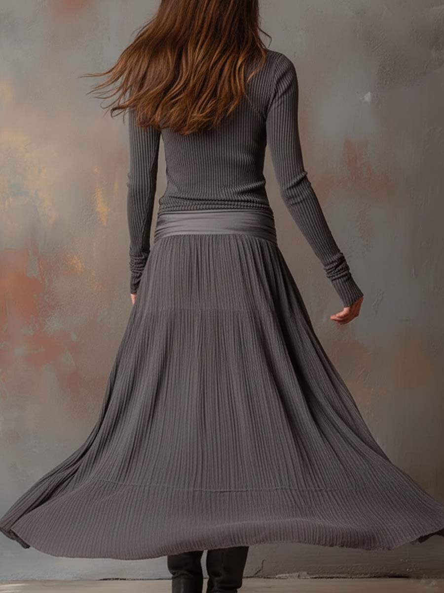 Nora™ | Ribbed Knit Maxi Dress