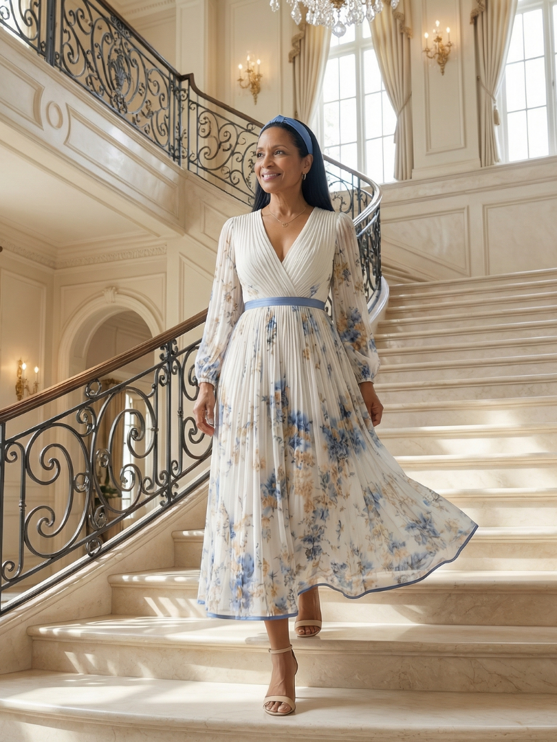 Beatrice™ | Pleated Wrap Midi Dress