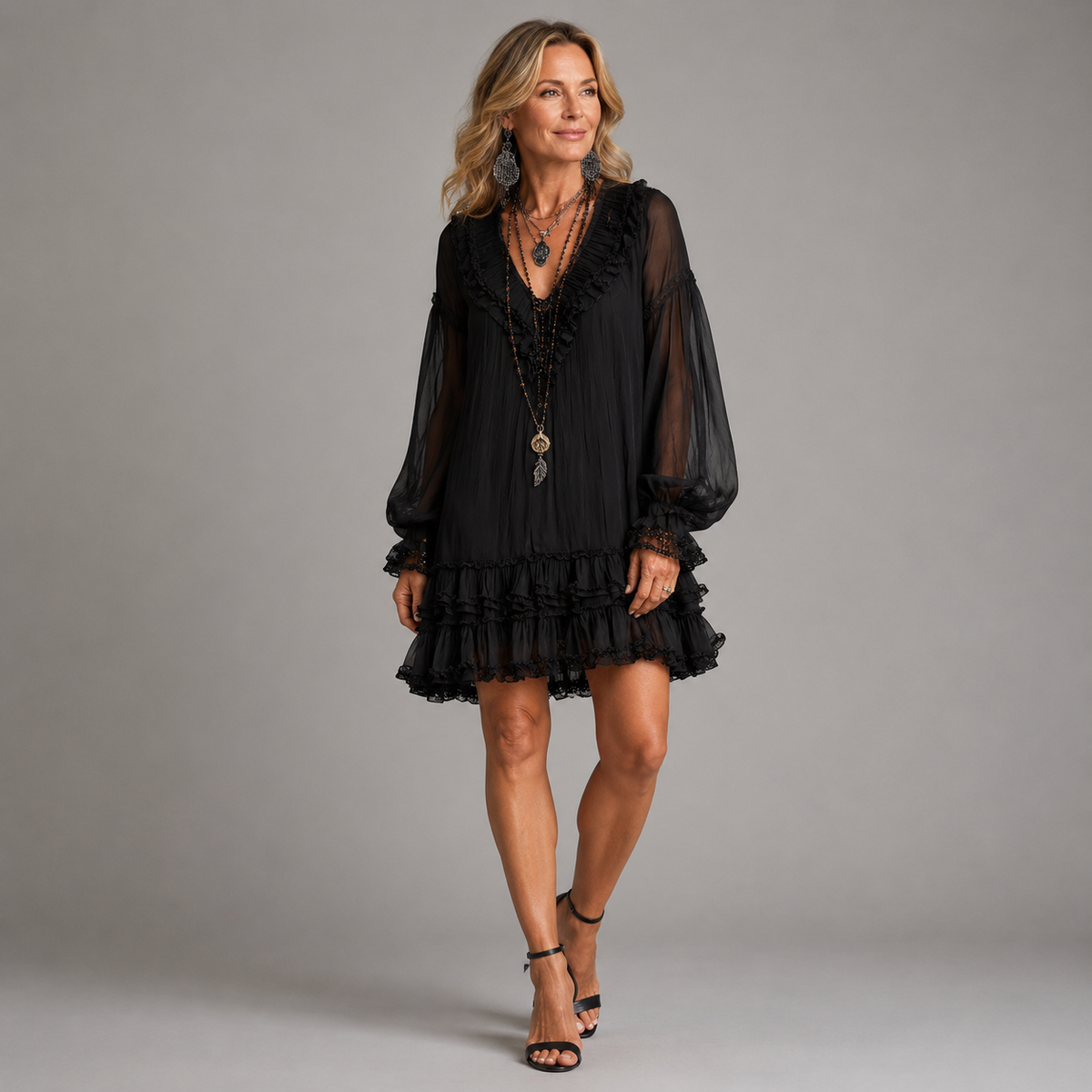Cecelia™ | Elegant Ruffle Mini Dress