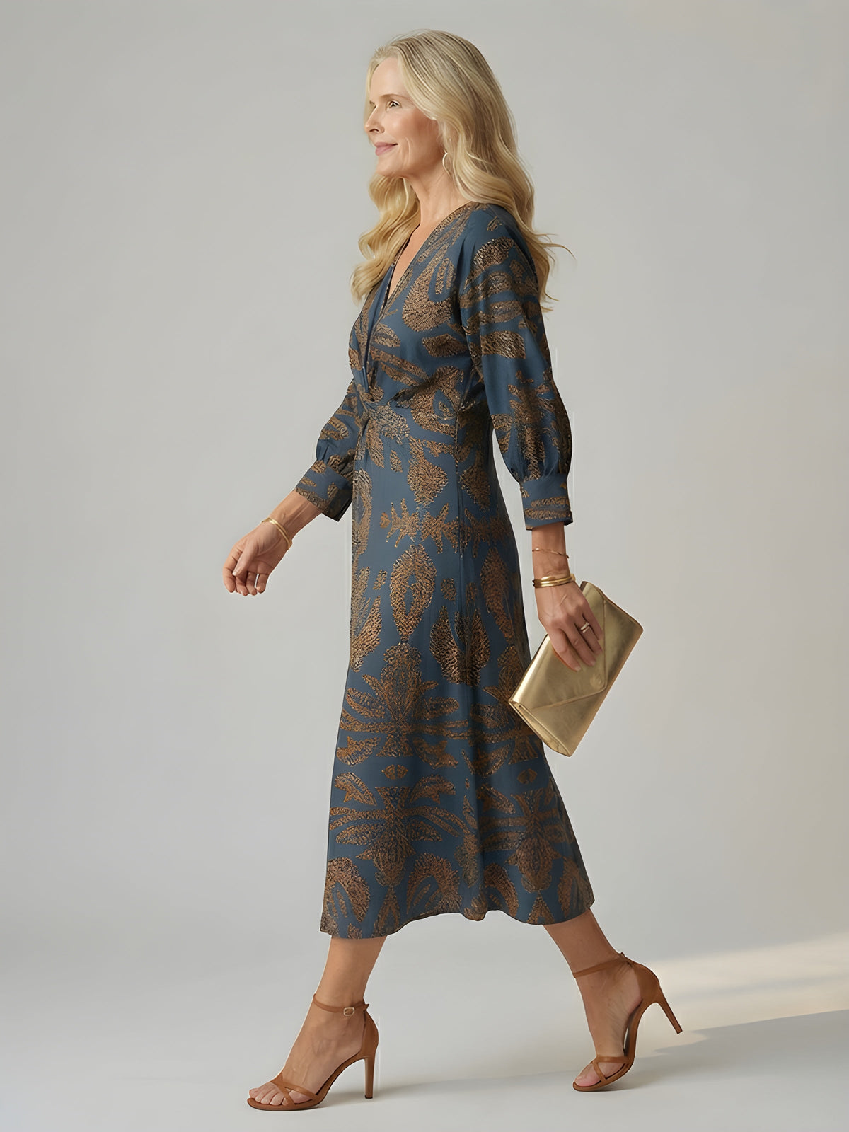 Alisson™ | Wrap V-Neck Midi Dress