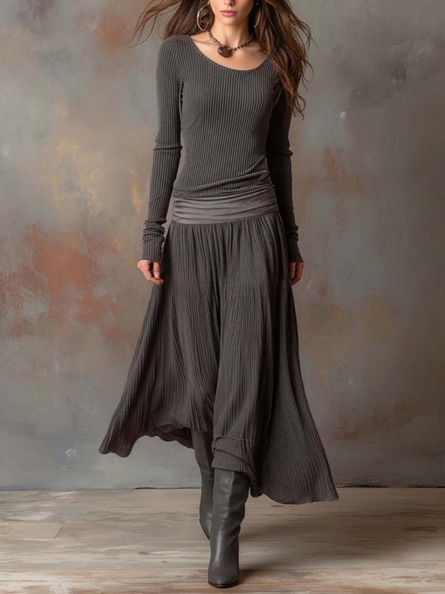Nora™ | Ribbed Knit Maxi Dress