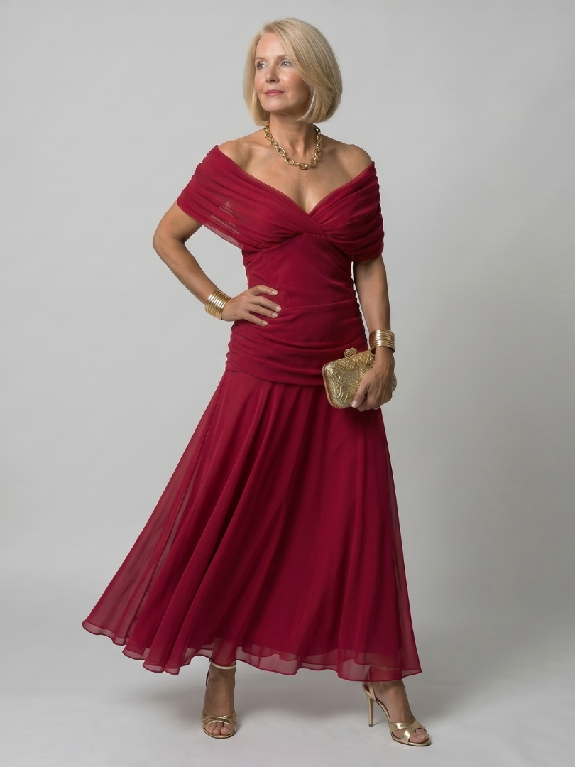 Faye™ | Off-Shoulder Flow Midi Dress