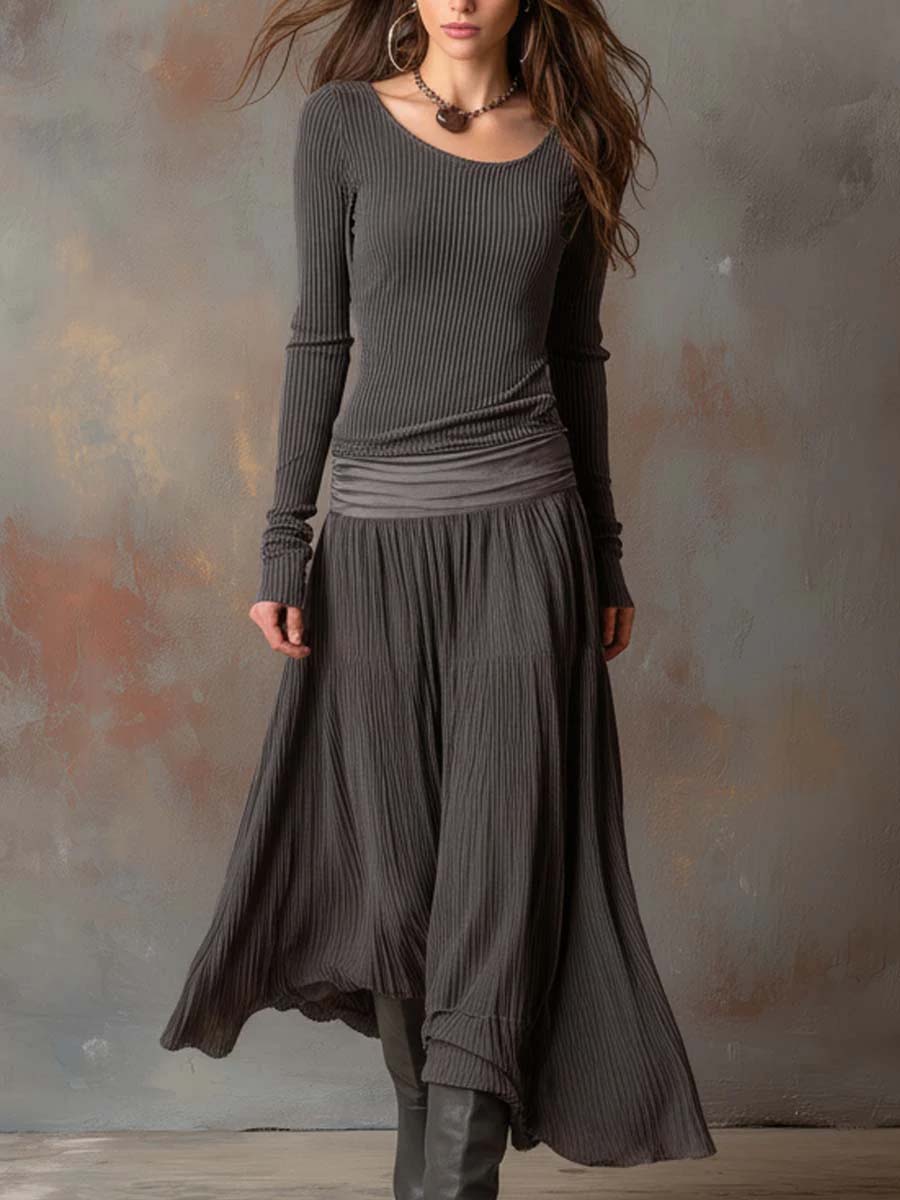 Nora™ | Ribbed Knit Maxi Dress