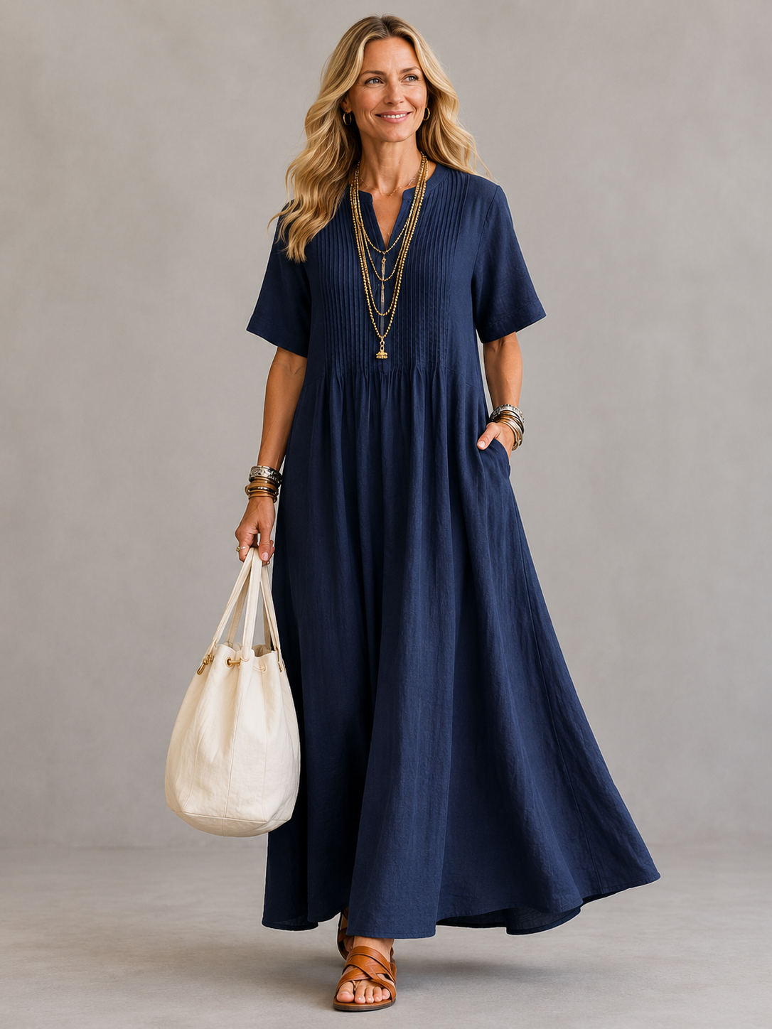 Amoura™ | Elegant Pleated Maxi Dress