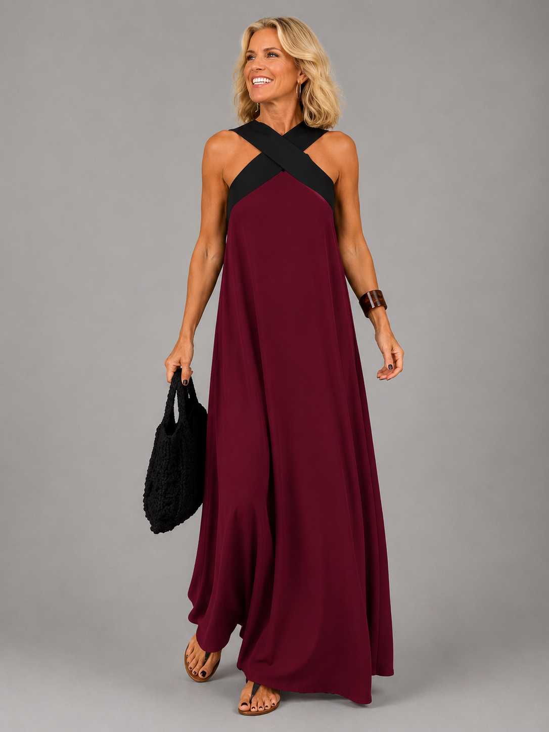 Madelynn™ | Crossover V-Neck Maxi Dress