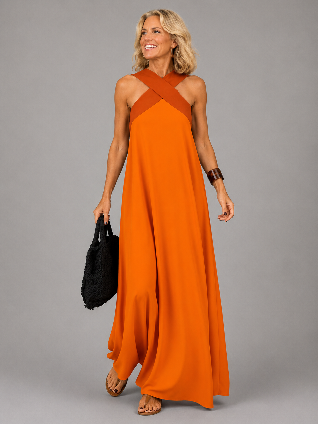 Madelynn™ | Crossover V-Neck Maxi Dress