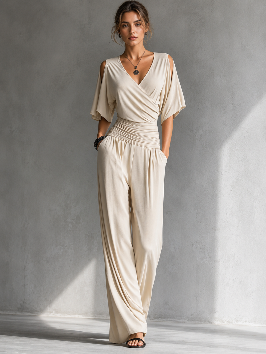 Elise | Elegant Jumpsuit with Wrap Effect and Wide Legs