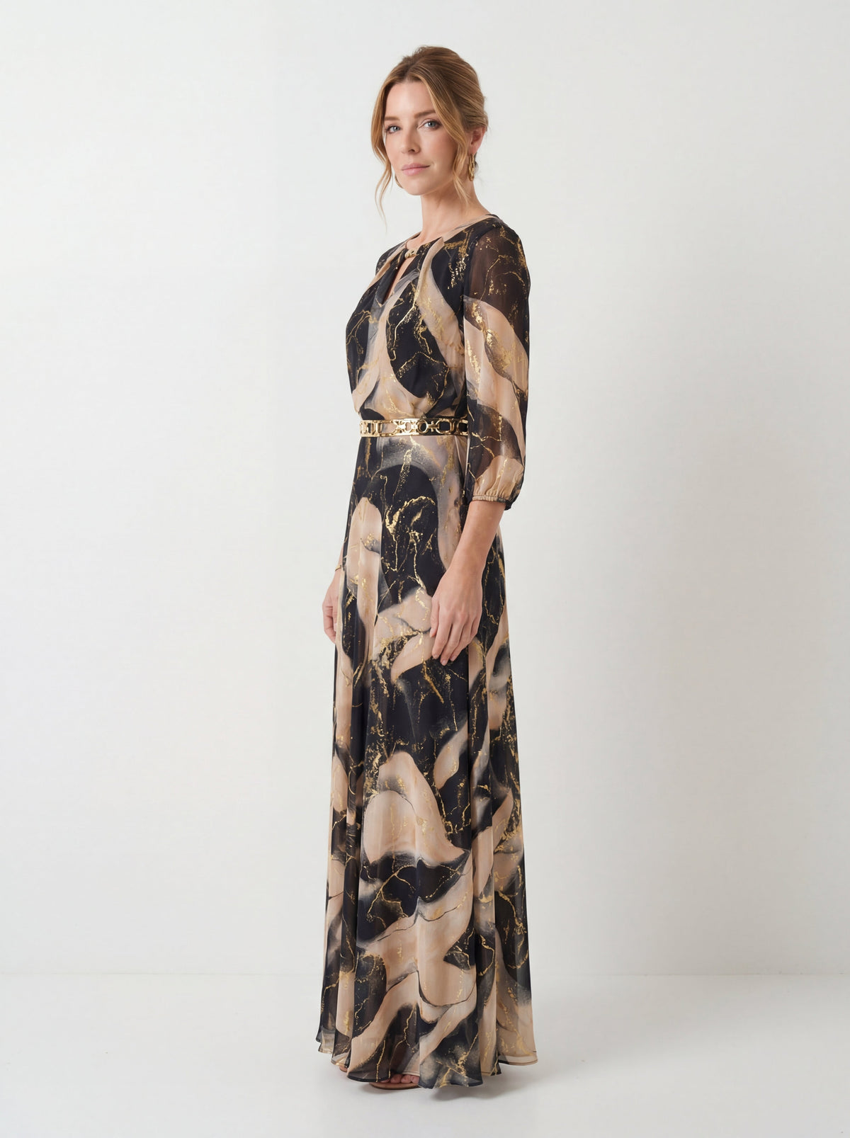 Printed Gauze Dress - Elegance and Sophistication
