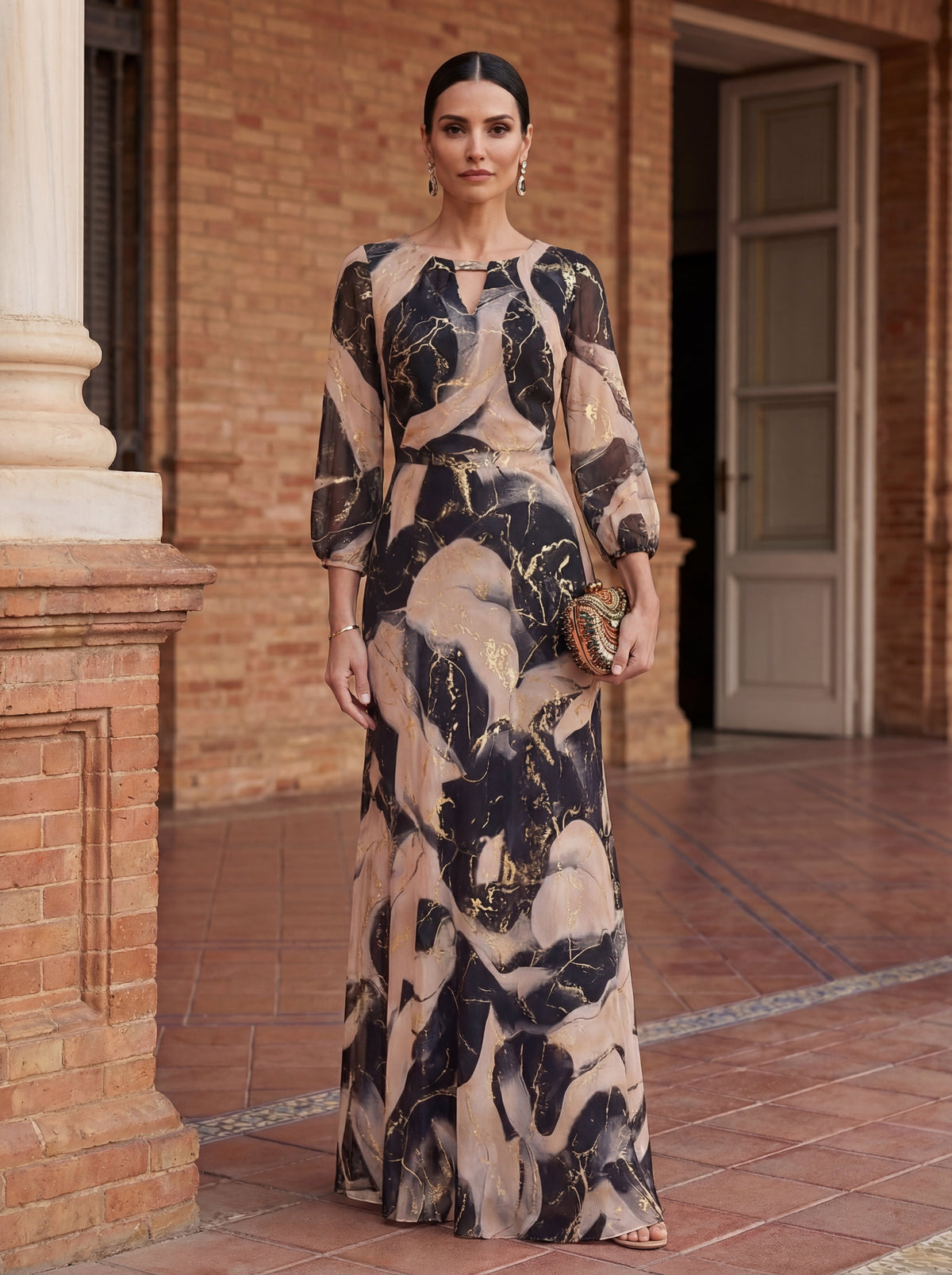 Printed Gauze Dress - Elegance and Sophistication