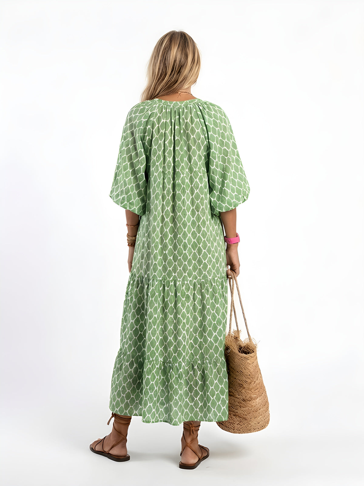 Gabriela™ | V-Neck Tiered Midi Dress