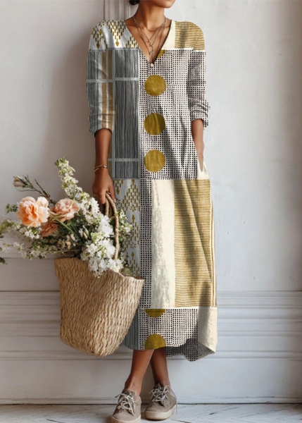 Emily™ | Abstract-Print Bohemian Dress