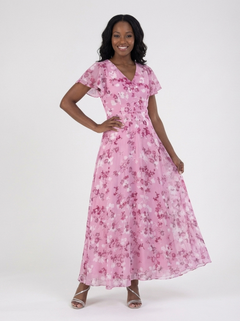 Ismeria™ - Floral Chiffon Maxi Dress