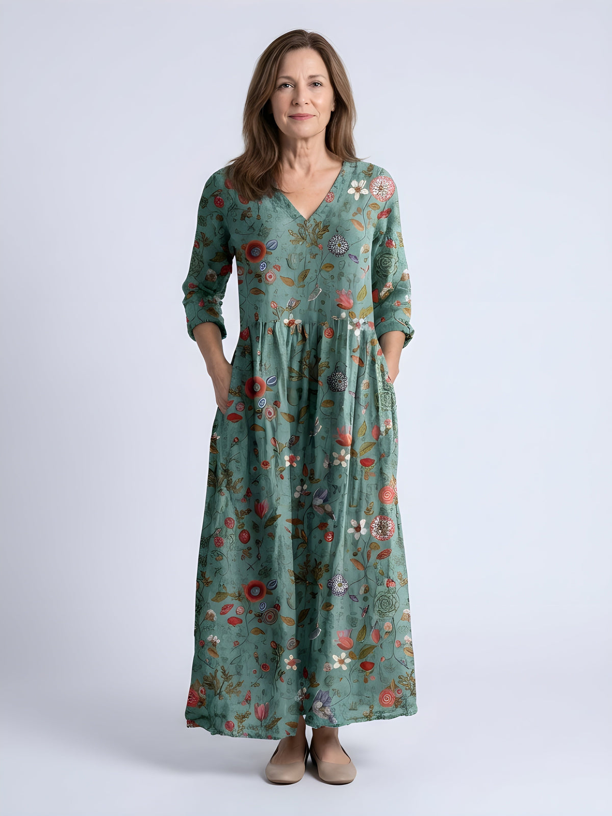 Marley™ | Floral V-Neck Maxi Dress