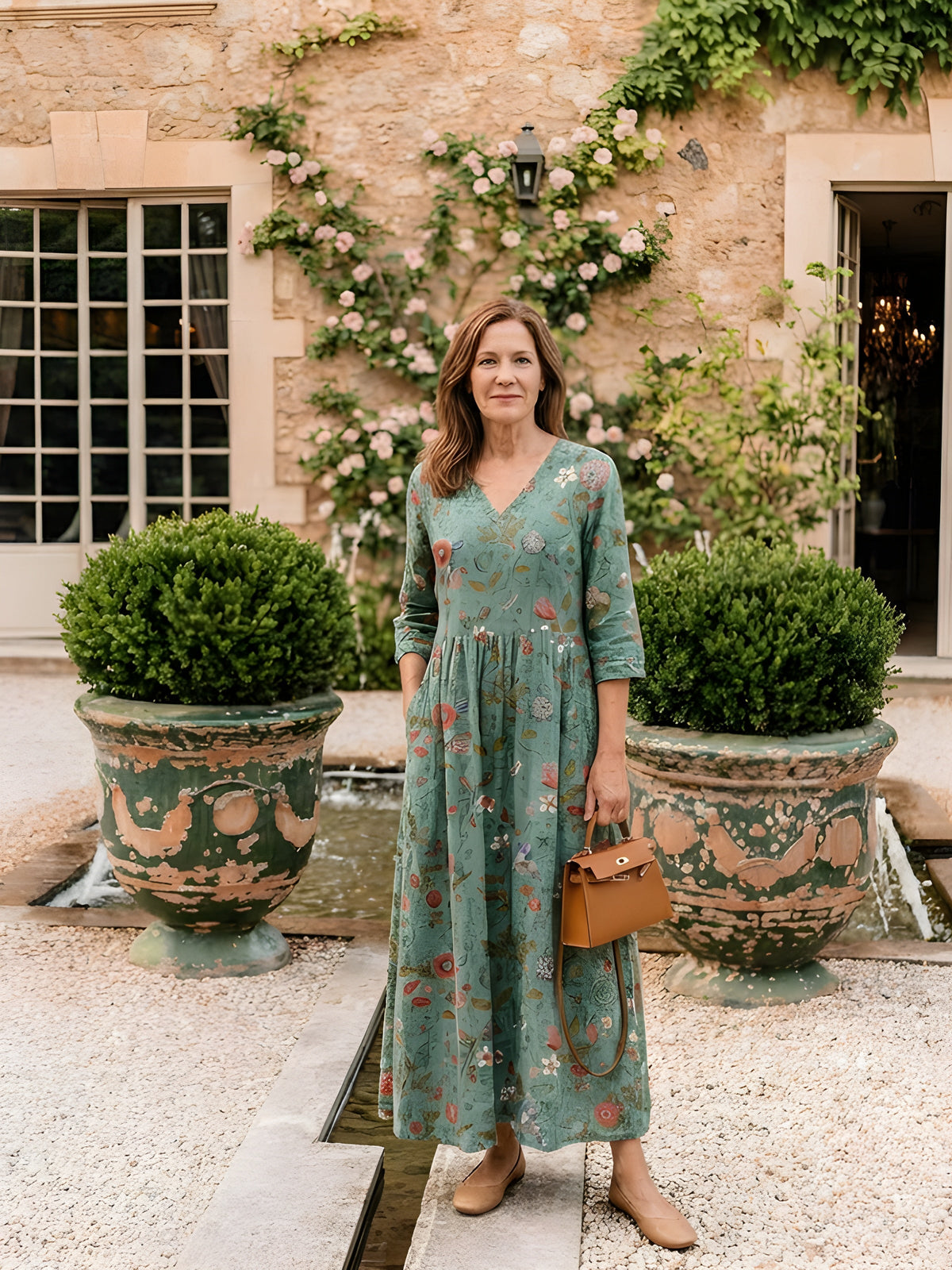 Marley™ | Floral V-Neck Maxi Dress
