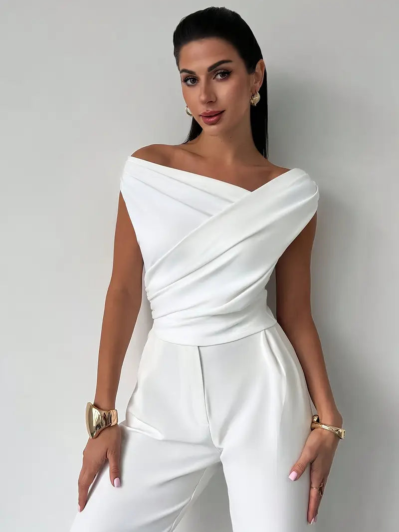 Saskia | Draped Off Shoulder Evening Top