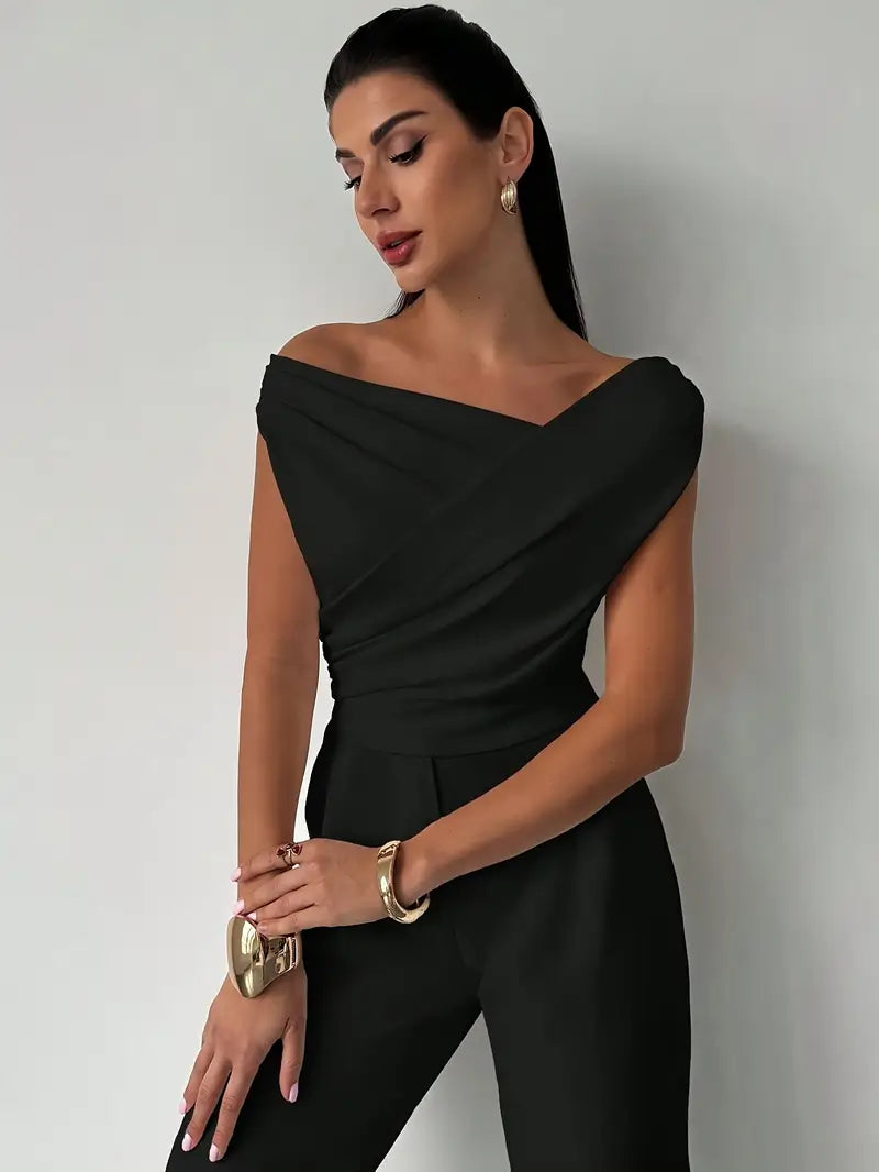 Saskia | Draped Off Shoulder Evening Top