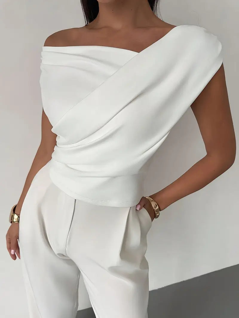 Saskia | Draped Off Shoulder Evening Top