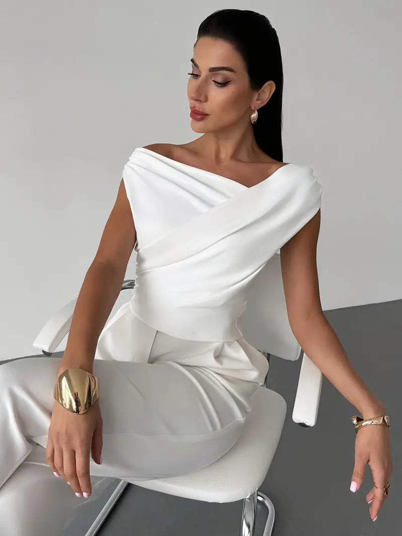 Saskia | Draped Off Shoulder Evening Top