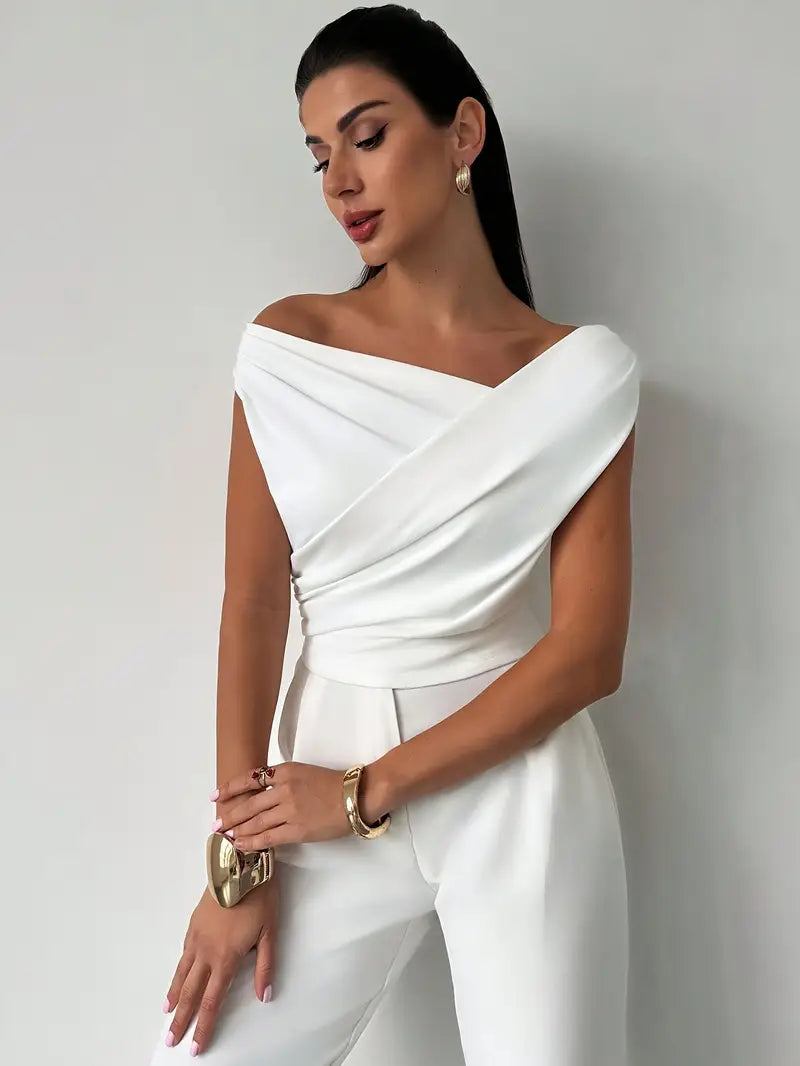 Saskia | Draped Off Shoulder Evening Top