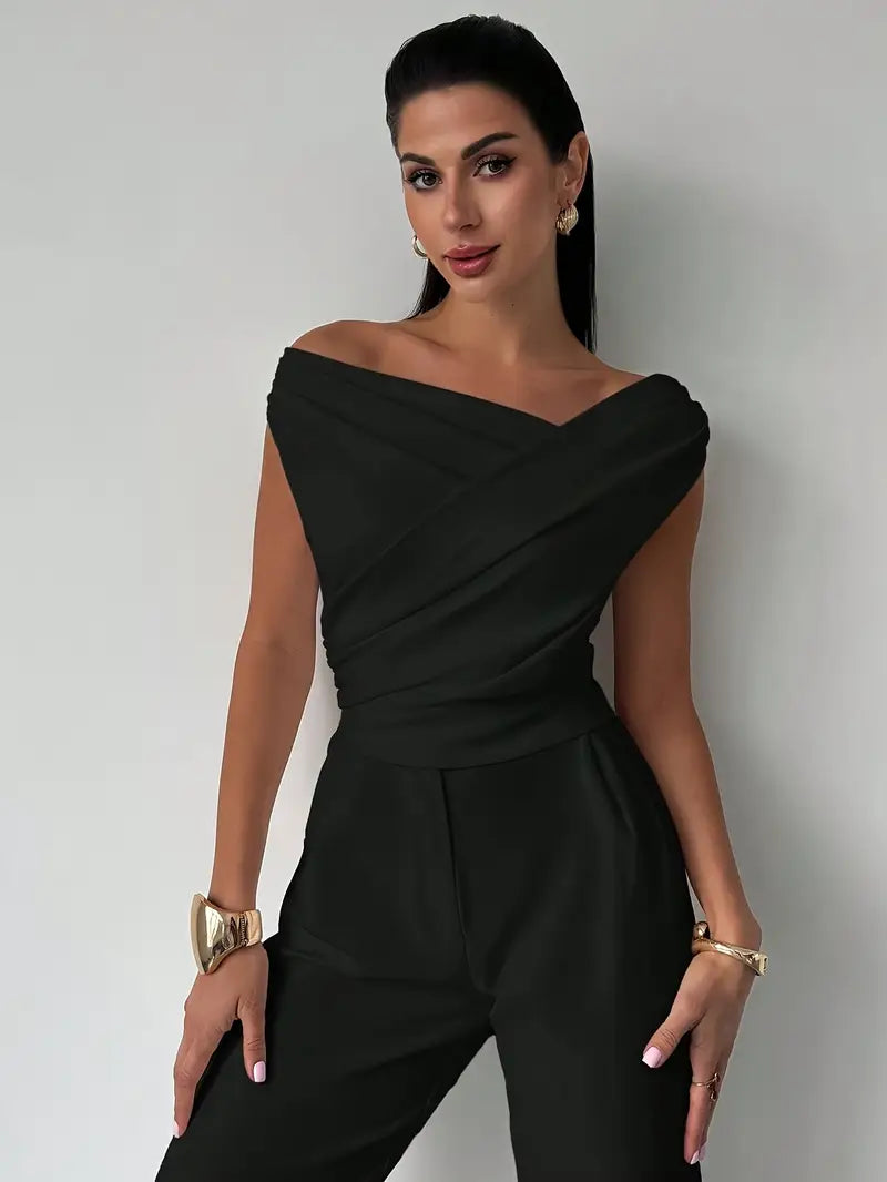 Saskia | Draped Off Shoulder Evening Top