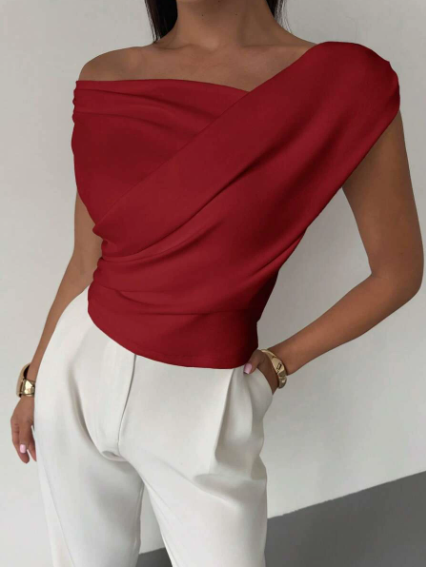 Saskia | Draped Off Shoulder Evening Top