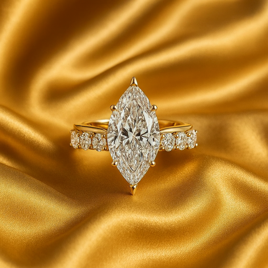 Marquise Diamond Gold Ring