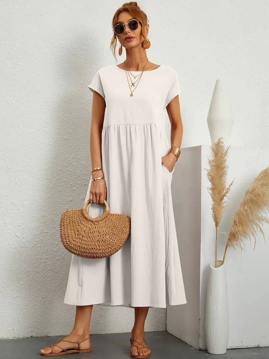 Gabrielle™ — Timeless Elegance Fluid Midi Dress