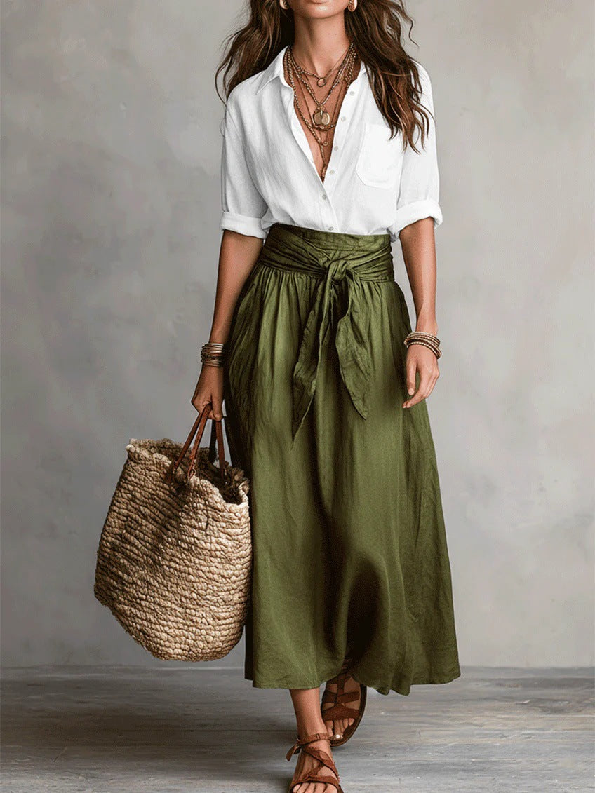 River | Tie-Waist Midi Set