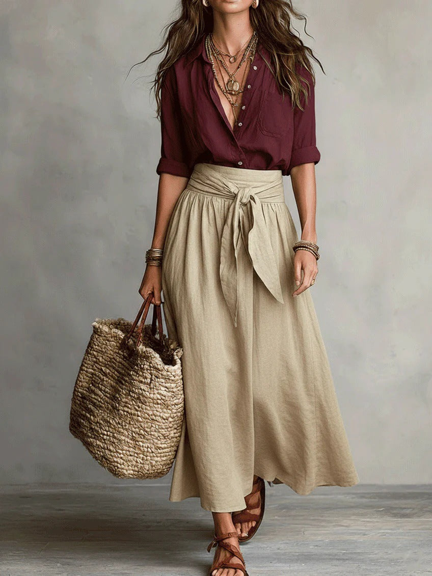 River | Tie-Waist Midi Set