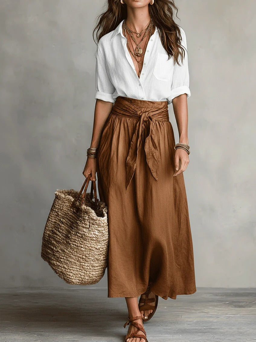 River | Tie-Waist Midi Set