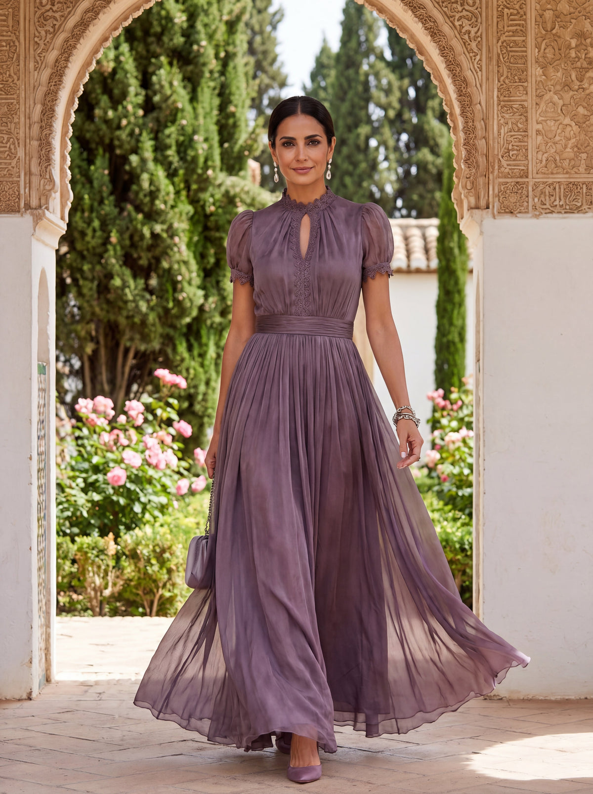 Flavia Long Dress in Luxurious Fabric - Unmatched Elegance