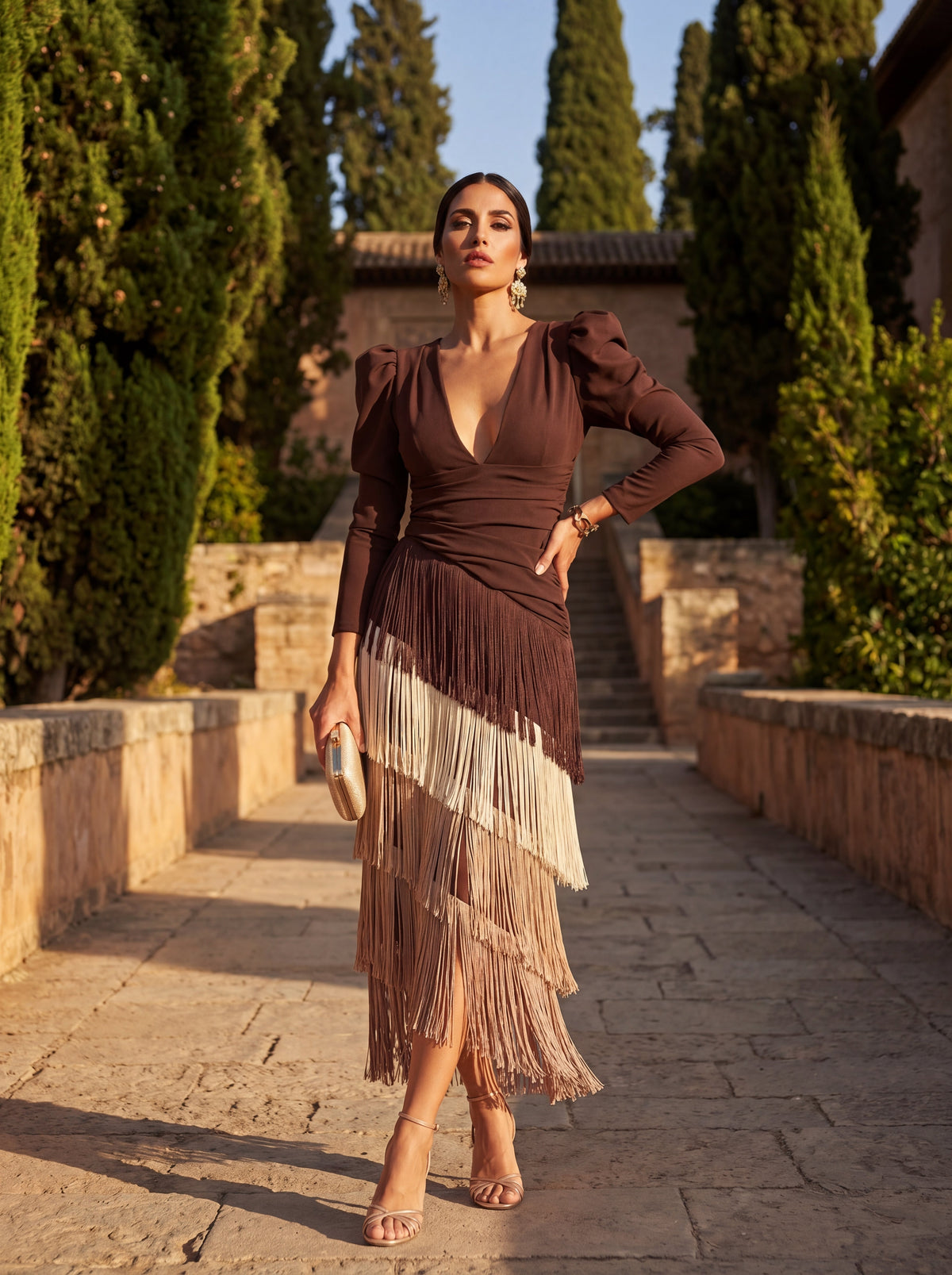 Elegant Flared Fringe Dress