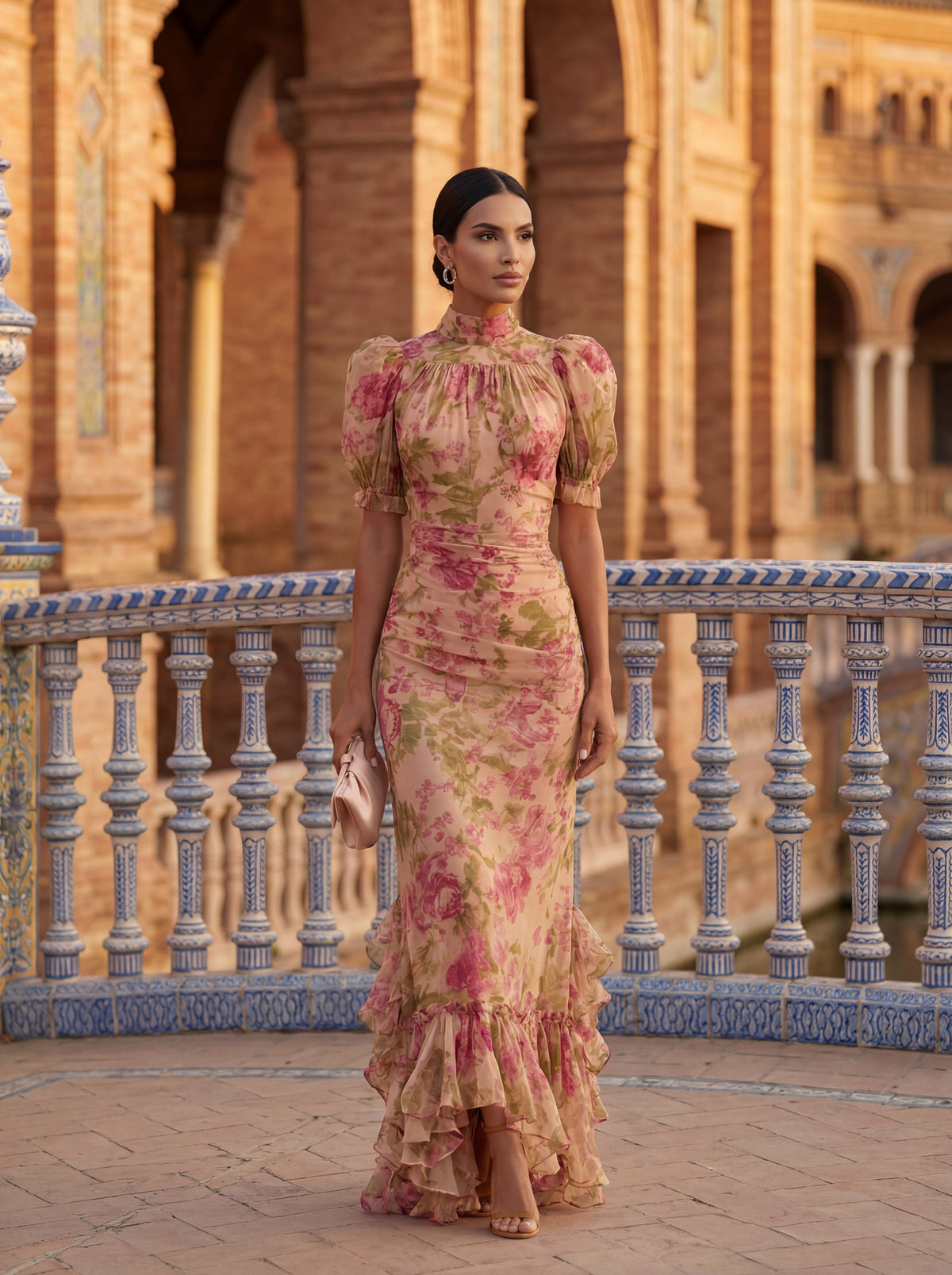 Elegant Silk Rosario Dress