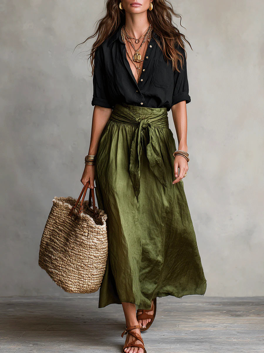 River | Tie-Waist Midi Set