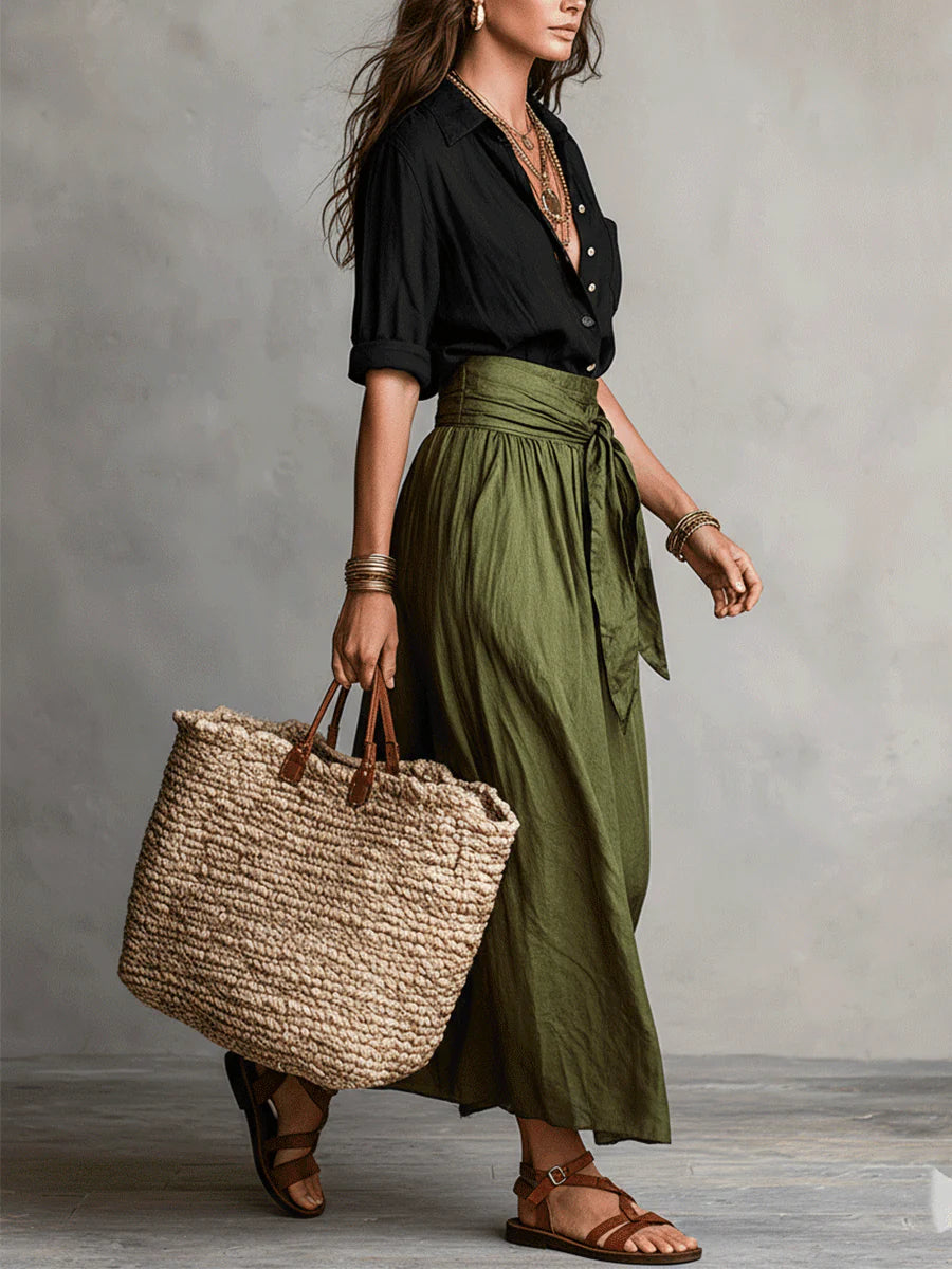 River | Tie-Waist Midi Set