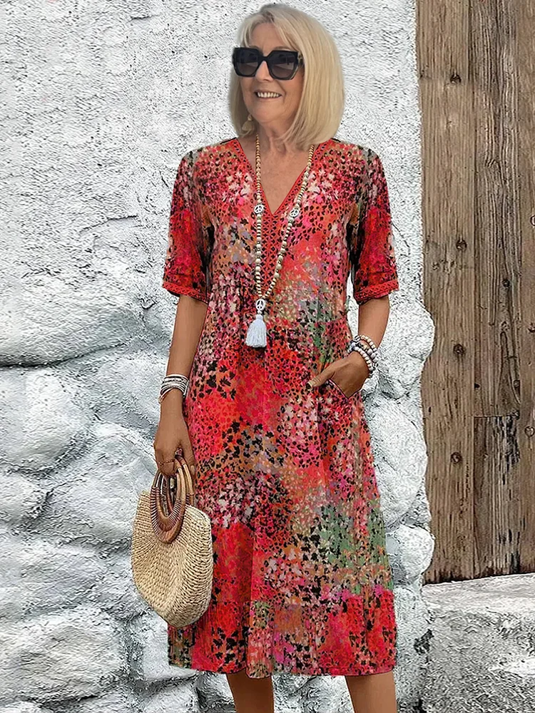 Jessica™ | Relaxed Print Midi Dress