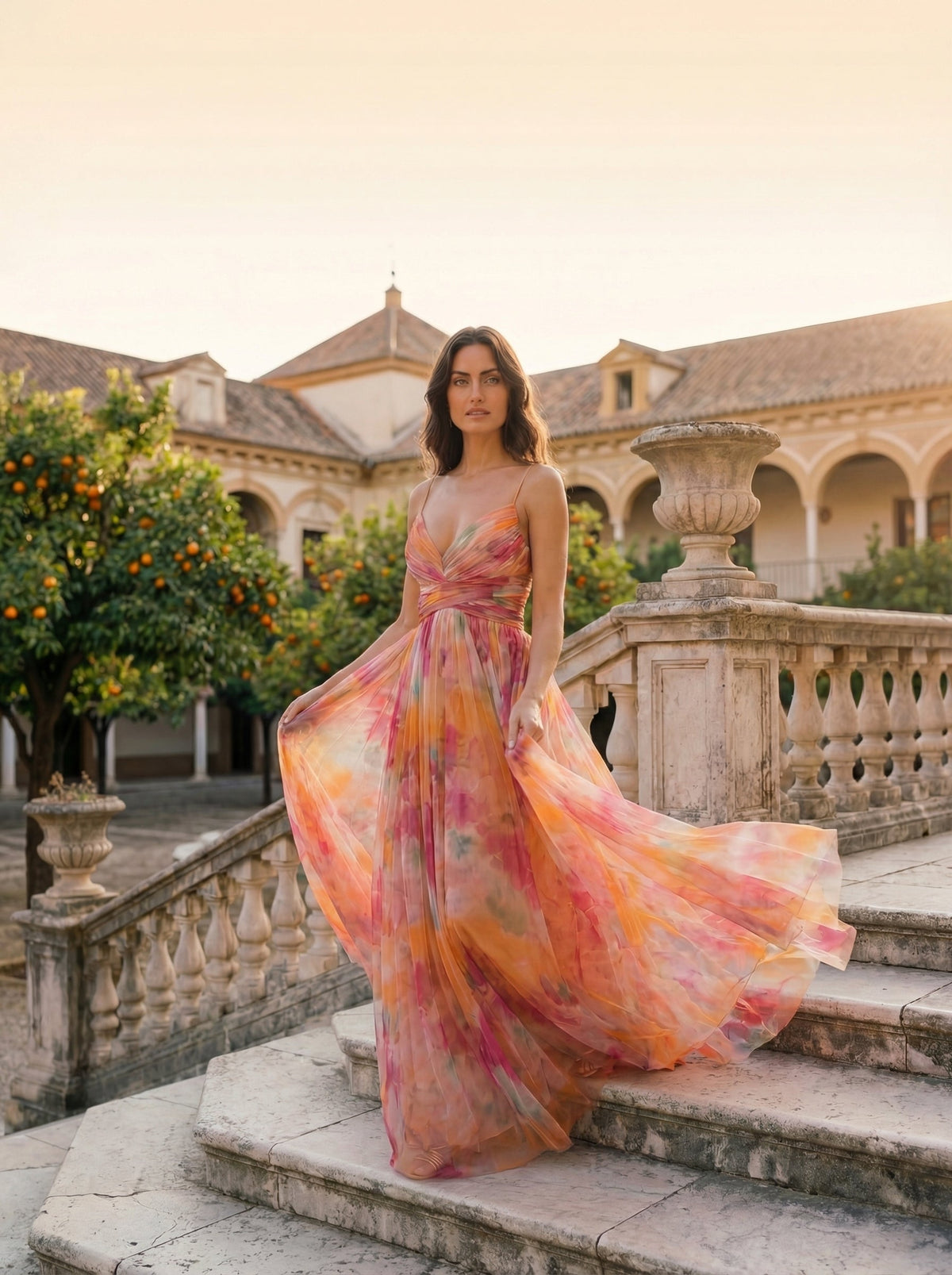 Elegant Silk Marbella Dress