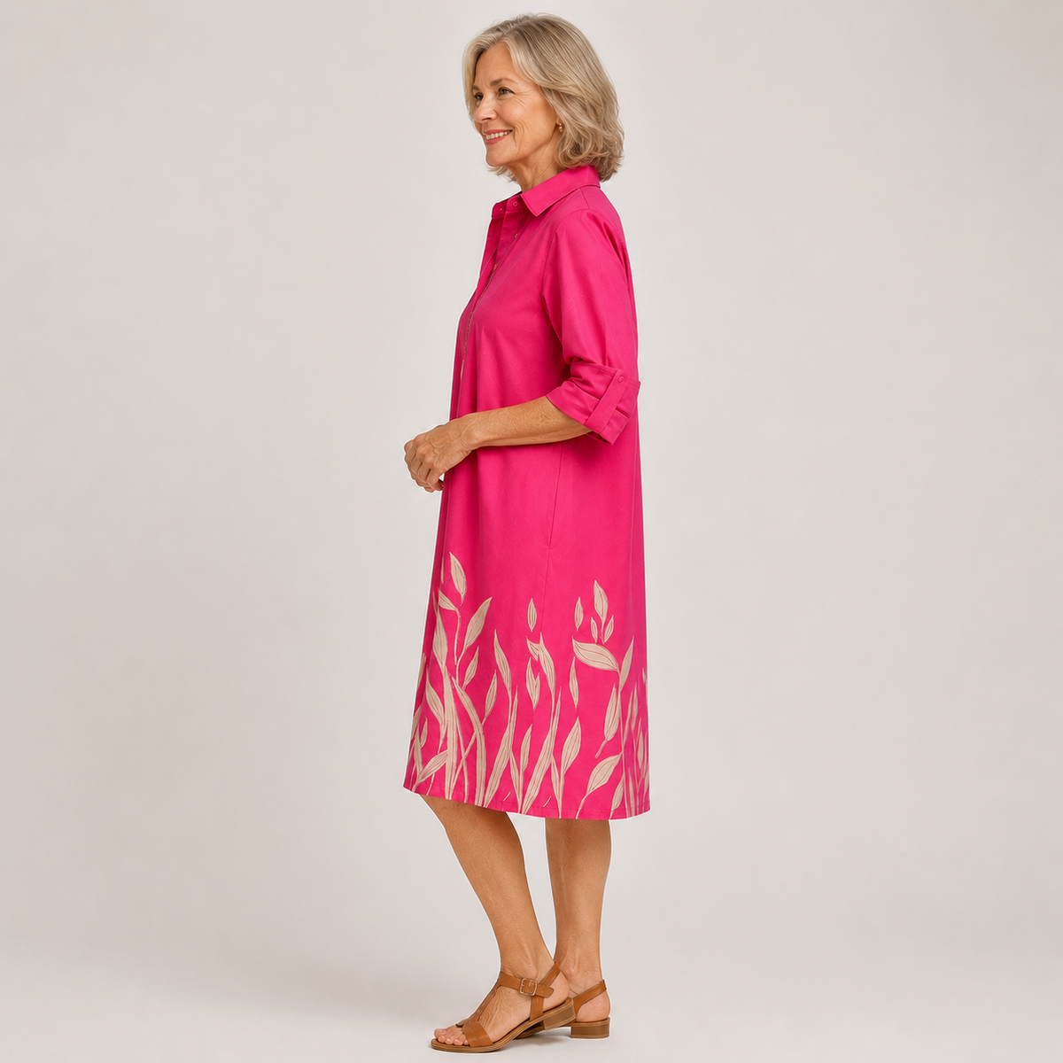 Nina™ | Button-Front Relaxed Midi Dress